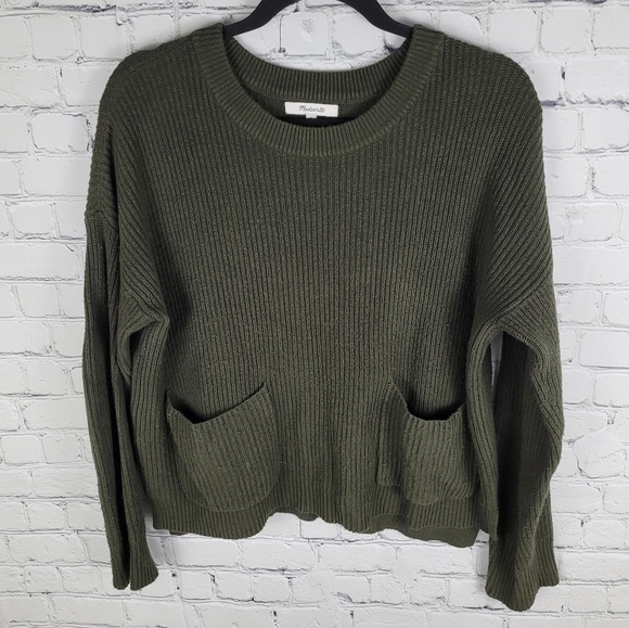 Madewell Sweaters - MADEWELL | patch pocket crewneck long sleeve knit pullover sweater Style J8782